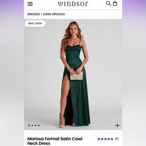 Windsor: Marissa Formal Satin Cowl Neck Dress